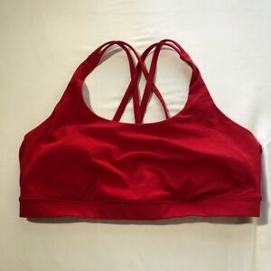 lululemon Energy Bra red strappy racerback sz 14